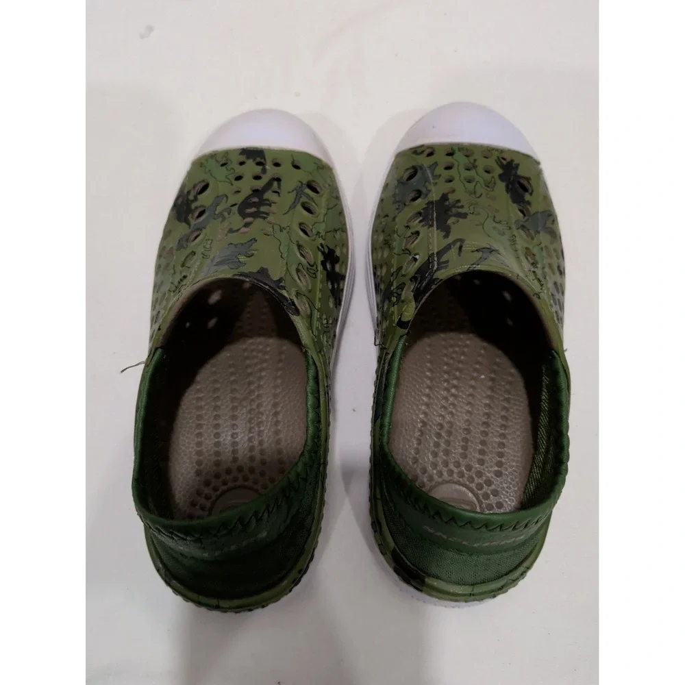 Skechers Kids Camo Foamies Water Shoes Sandals Size 11 Green Dinosaur 17348LS